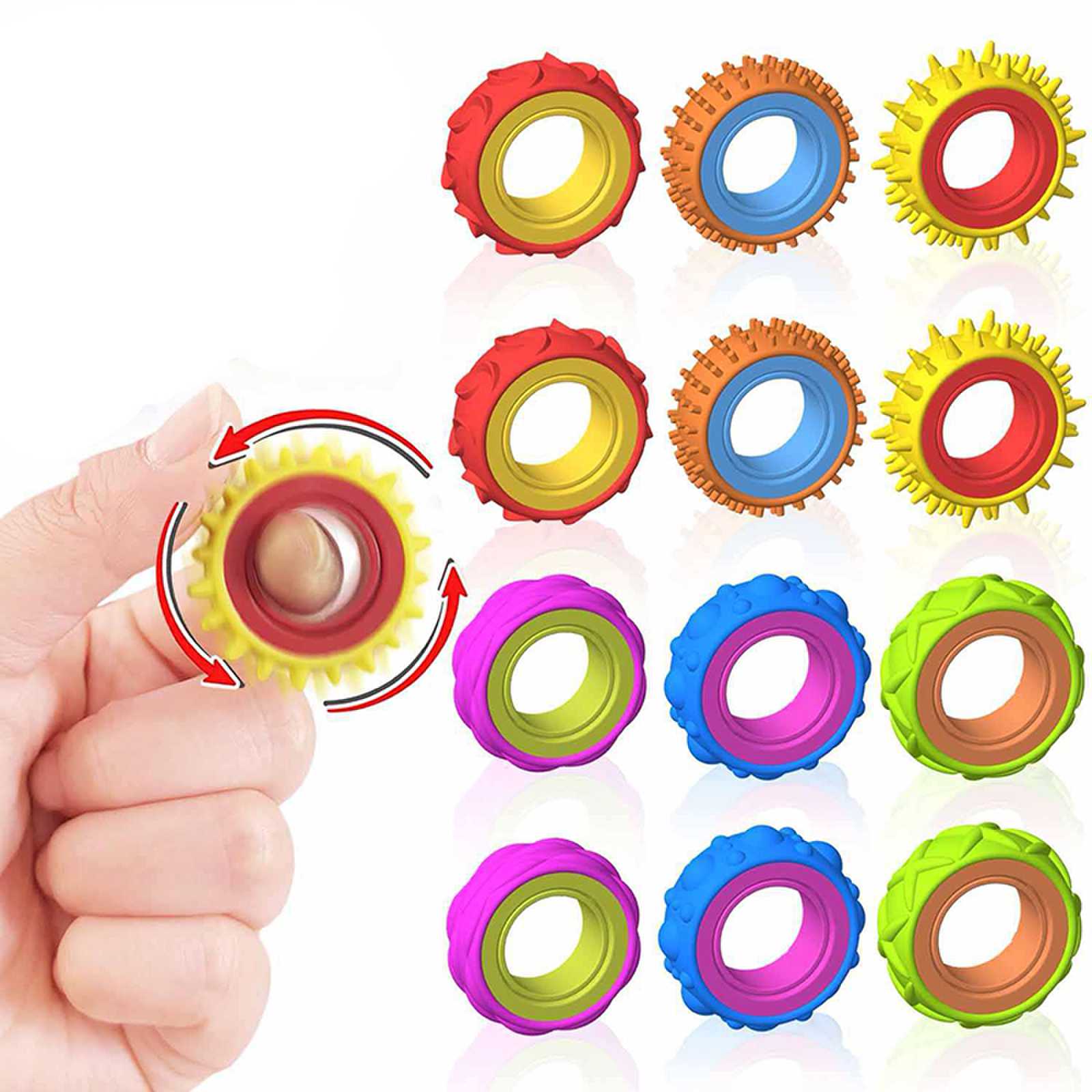 6PCS Rotating Fidget Ring for  - Fidget Spinner Bearing 리뷰 및 가격