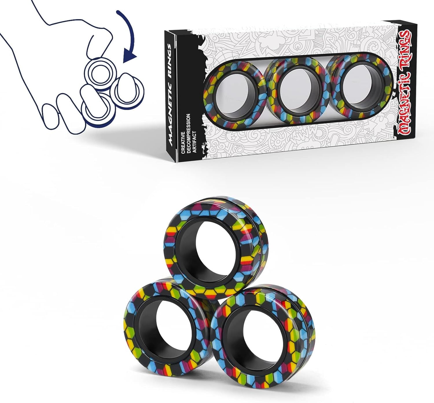 Magnetic Rings Fidget Toy Set  - Fidget Spinner Bearing 리뷰 및 가격
