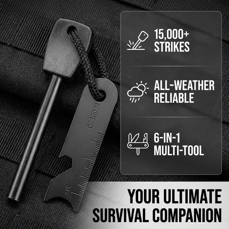 Multi-Function Wooden Handle M - Ferro Rod Striker 리뷰 및 가격