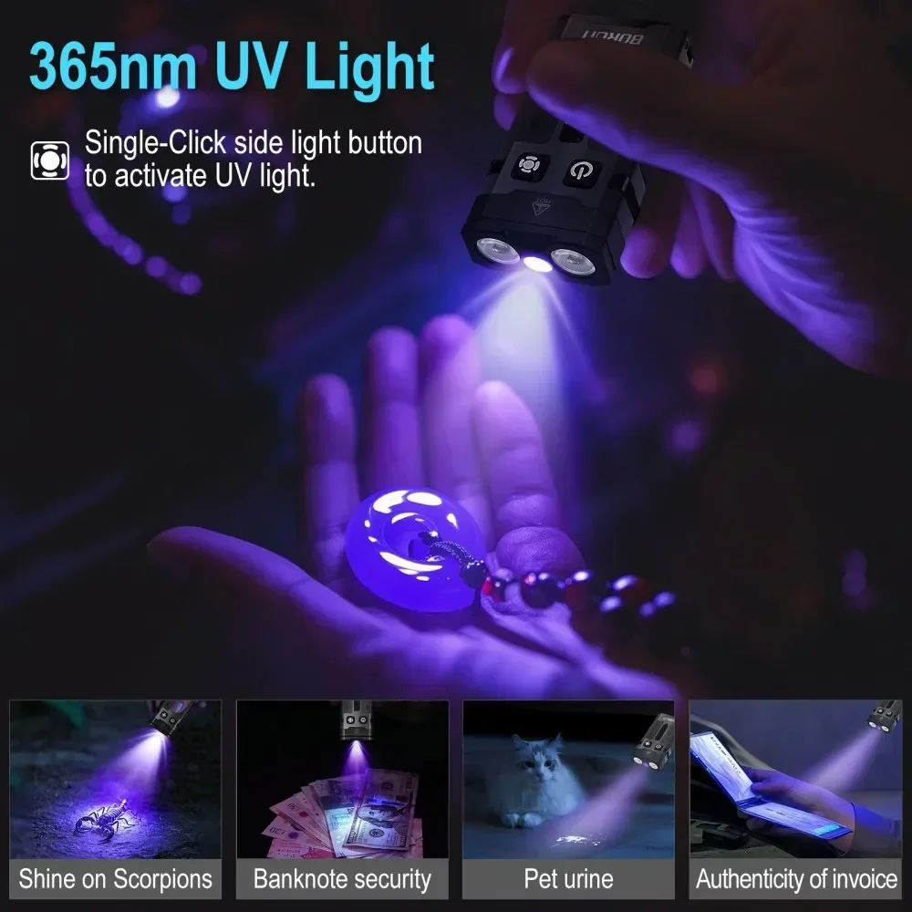 BORUiT EV20 1100LM EDC UV Keyc - Keychain Flashlight 리뷰 및 가격
