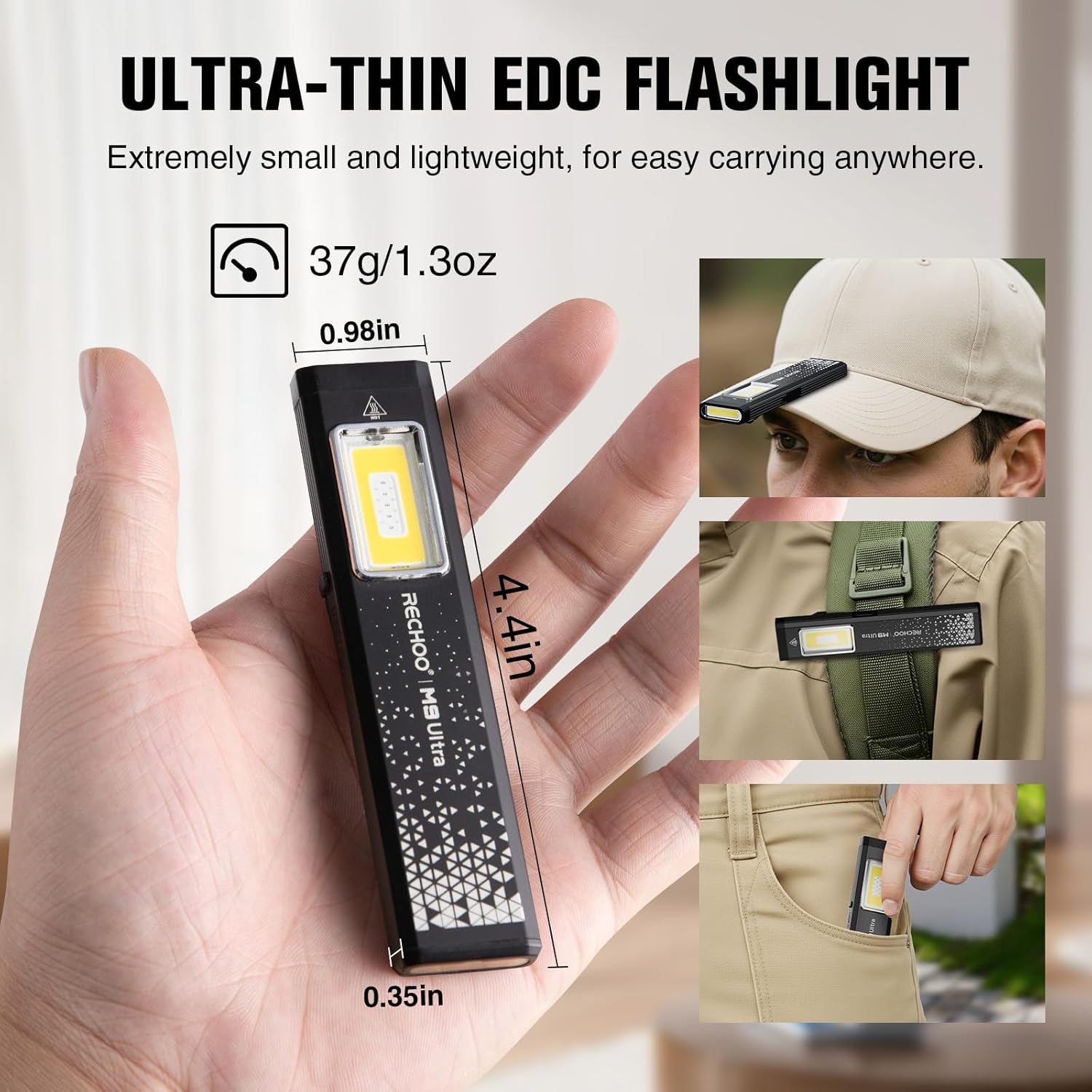 Flat EDC Flashlight Rechargeab - Edc Car Carry 리뷰 및 가격