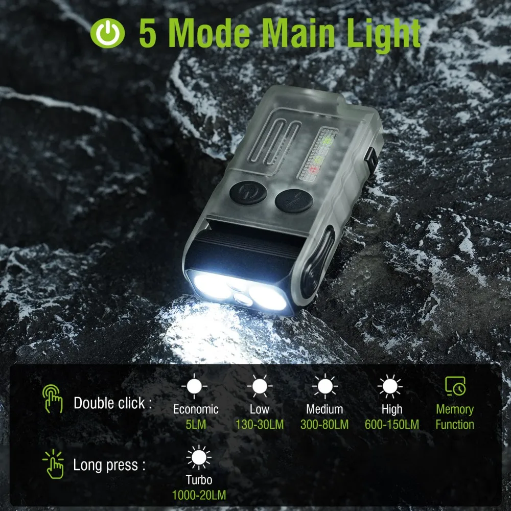 BORUiT V20 Buzzer EDC LED Keyc - Keychain Flashlight 리뷰 및 가격