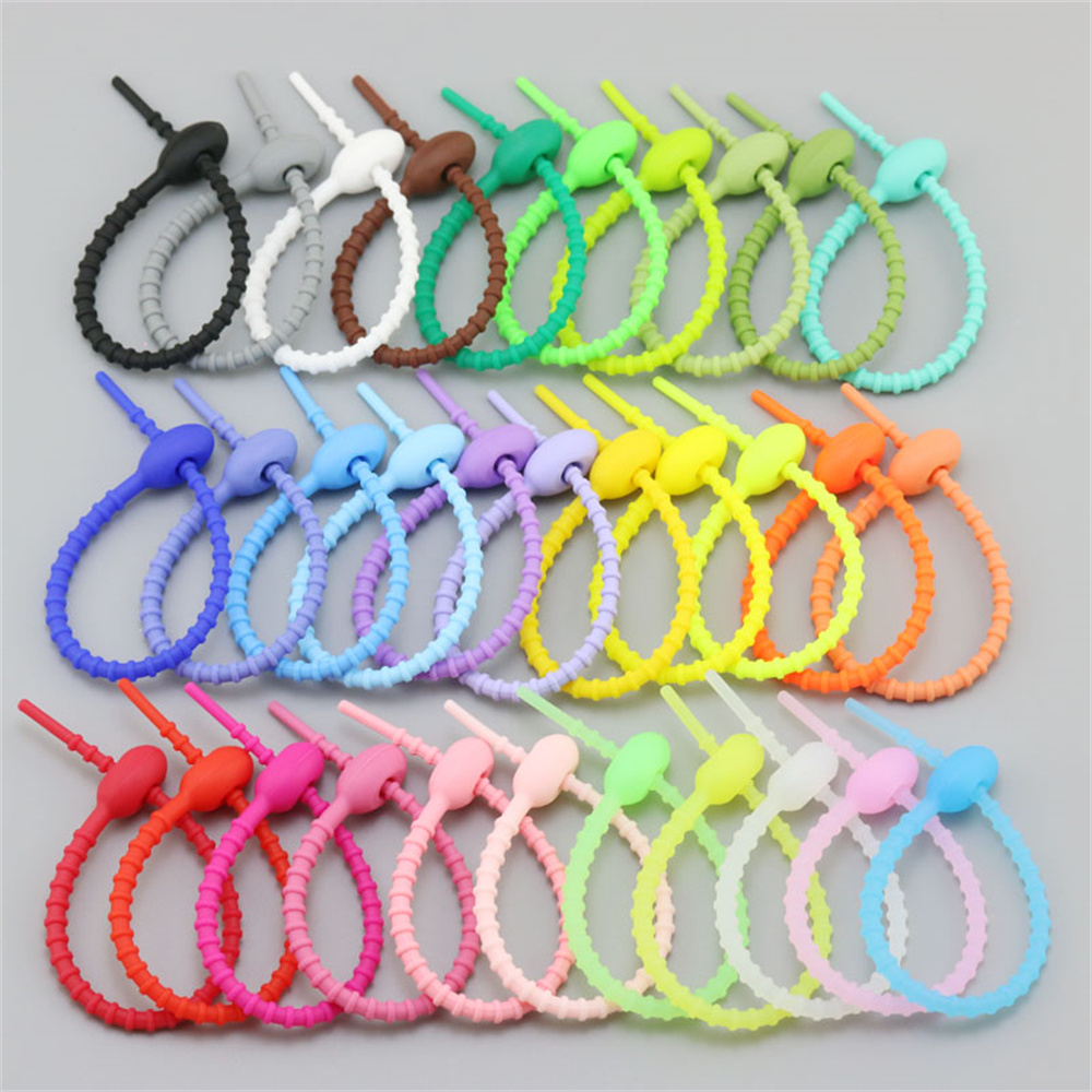 10Pcs/Lot Multi Color Silicone - Gear Tie Reusable 리뷰 및 가격